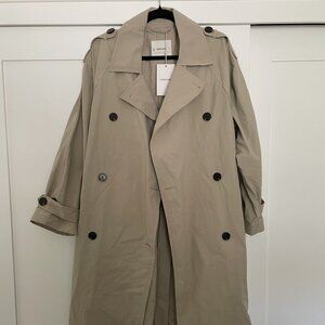 NWT The ReNew Long Trench Coat - Trench Coat Khaki